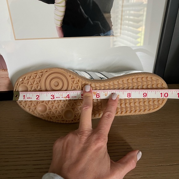 adidas Samba Metallic Silver / Cloud White / Core White Sneakers with Gum Sole - Picture 9 of 9